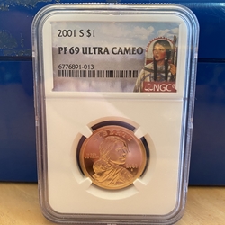 2001-S Sacagawea Dollar, Proof PF 69 Ultra Cameo