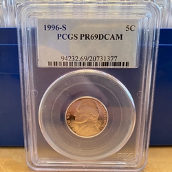 1996-S Jefferson Nickel, PR69DCAM
