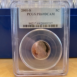 2001-S Jefferson Nickel, PR69DCAM