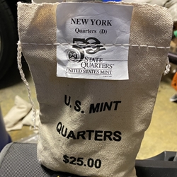 2001-D New York, Washington Quarter, Original Mint Sewn Bag 100 Coins