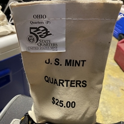 2002-P Ohio, Washington Quarter, Original Mint Sewn Bag 100 Coins