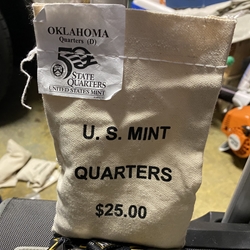 2008-D Oklahoma, Washington Quarter, Original Mint Sewn Bag 100 Coins