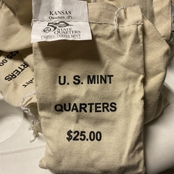 2005-P Kansas, Washington Quarter, Original Mint Sewn Bag 100 Coins