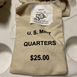 2002-D Ohio, Washington Quarter, Original Mint Sewn Bag 100 Coins