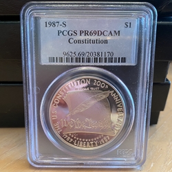 1987-S Proof Constitution Silver Dollar - PR69DCAM