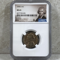 1950-D Jefferson Nickel, MS 65 - 091