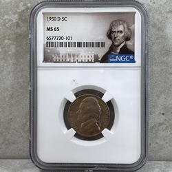1950-D Jefferson Nickel, MS 65 - 101