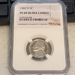 1982 S Jefferson Nickel, PF 69 Ultra Cameo, 028