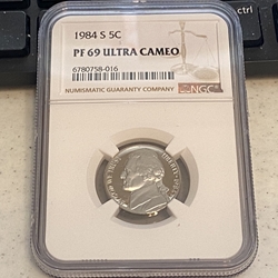 1984 S Jefferson Nickel, PF 69 Ultra Cameo, 016