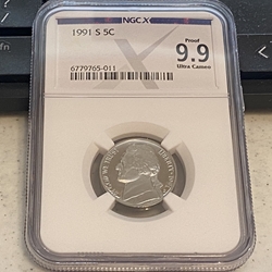 1991 S Jefferson Nickel, PF 9.9 Ultra Cameo, 011