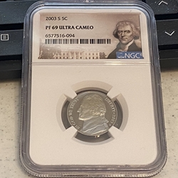 2003 S Jefferson Nickel, PF 69 Ultra Cameo, 094
