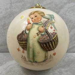 M.I. Hummel 3015 Christmas Angel Ceramic, Ball Ornament, Tmk 6