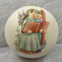 M.I. Hummel 3016 Angel Duet Ceramic, Ball Ornament, Tmk 6