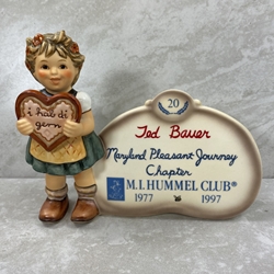 M.I. Hummel 717 Valentine Gift Plaque, Ted Bauer Maryland Pleasant Journey Club Chapter, Tmk 7
