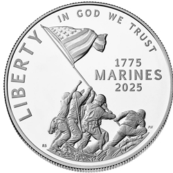 2025 U.S. Marine Corps 250th Anniversary, Proof Silver Dollar