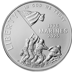 2025 U.S. Marine Corps 250th Anniversary, Uncirculated Silver Dollar