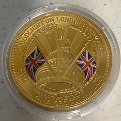 2015 Floodlight on London Landmarks, Victory In Europe, 1 Crown - Elizabeth II, Tristan da Cunha