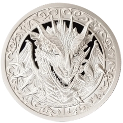 THE DRAGON 2 oz Brilliant Uncirculated .999 Fine Silver Round