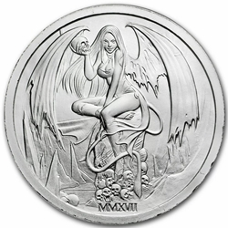 2017 Temptation of the Succubus - BU Finish by Pheli Mint, 2oz .999 Fine Silver Round