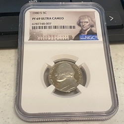 1980 S Jefferson Nickel, PF 69 Ultra Cameo, 007
