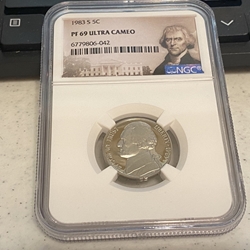 1983 S Jefferson Nickel, PF 9.9 Ultra Cameo, 042