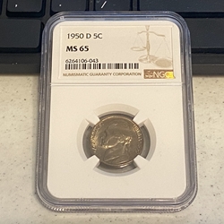 1950-D Jefferson Nickel, MS 65 -043