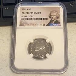1989 S Jefferson Nickel, PF 69 Ultra Cameo, 027