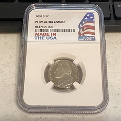 2002 S Jefferson Nickel, PF 69 Ultra Cameo, 006