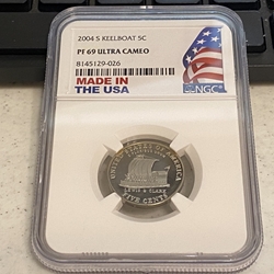 2004-S Jefferson Nickel, Keelboat, PF 69 Ultra Cameo, 026