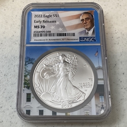 2022 American Eagle Silver One Ounce Certified / Slabbed, Early releases, MS 70