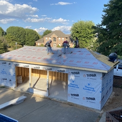 Pool House July 2024 Start Removing New Roof Shingles