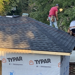 Pool House July 2024 Start Removing New Roof Shingles