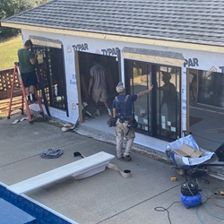 Pool House July 2024 Start Removing Sierra Pacific Doors and Windows