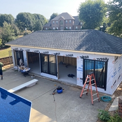 Pool House July 2024 Start Removing Sierra Pacific Doors and Windows