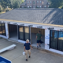 Pool House July 2024 Start Removing Sierra Pacific Doors and Windows