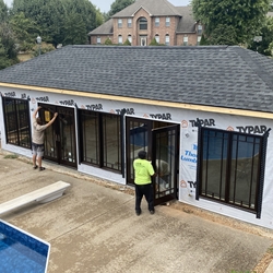 Pool House July 2024 Start Removing Sierra Pacific Doors and Windows