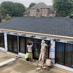 Pool House July 2024 Start Removing Sierra Pacific Doors and Windows